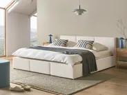 Ottoman Bed BOUSSE Boucle Off-White 180 x 200 cm (EU Super King)_980077