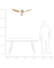 Ceiling Fan with Light VEMBAR with Remote LED Light Brown_988699