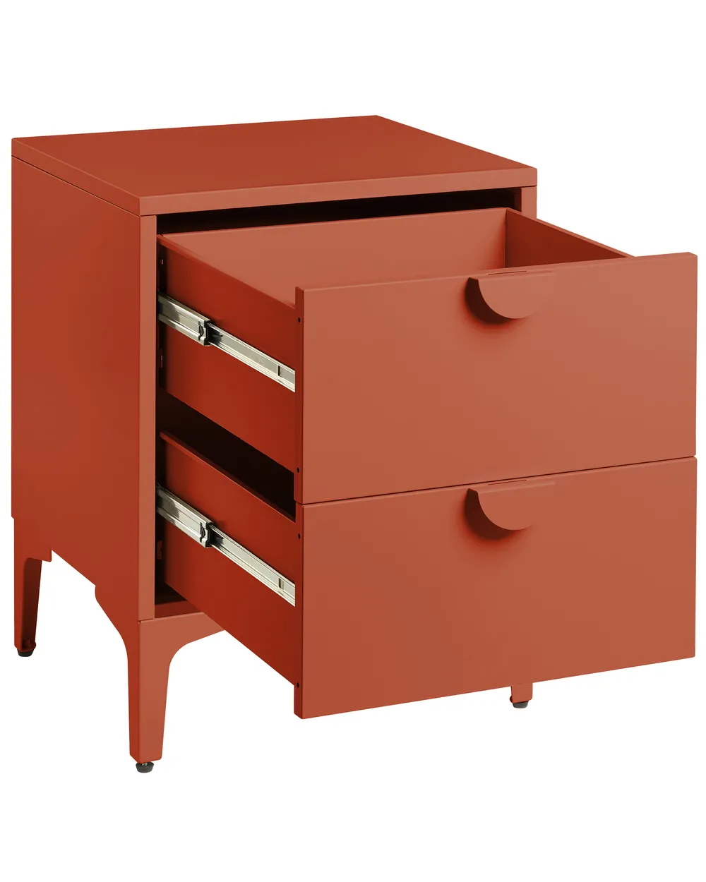 2 Drawer Bedside Table ARDURA Metal Golden Brown_1077755