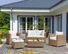 Conjunto de jardim 4 lugares em rattan sintético branco-creme MILANO_929437