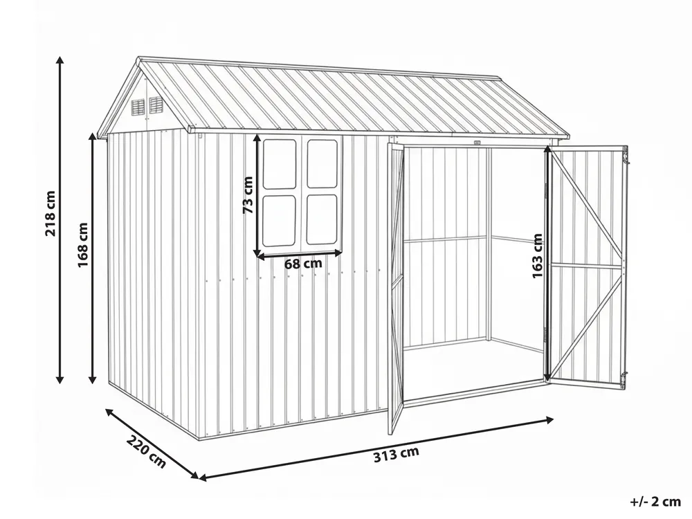 Tuindeco Minimodern Blokhut 300x200 cm 28 mm vuren blank | Van Kooten