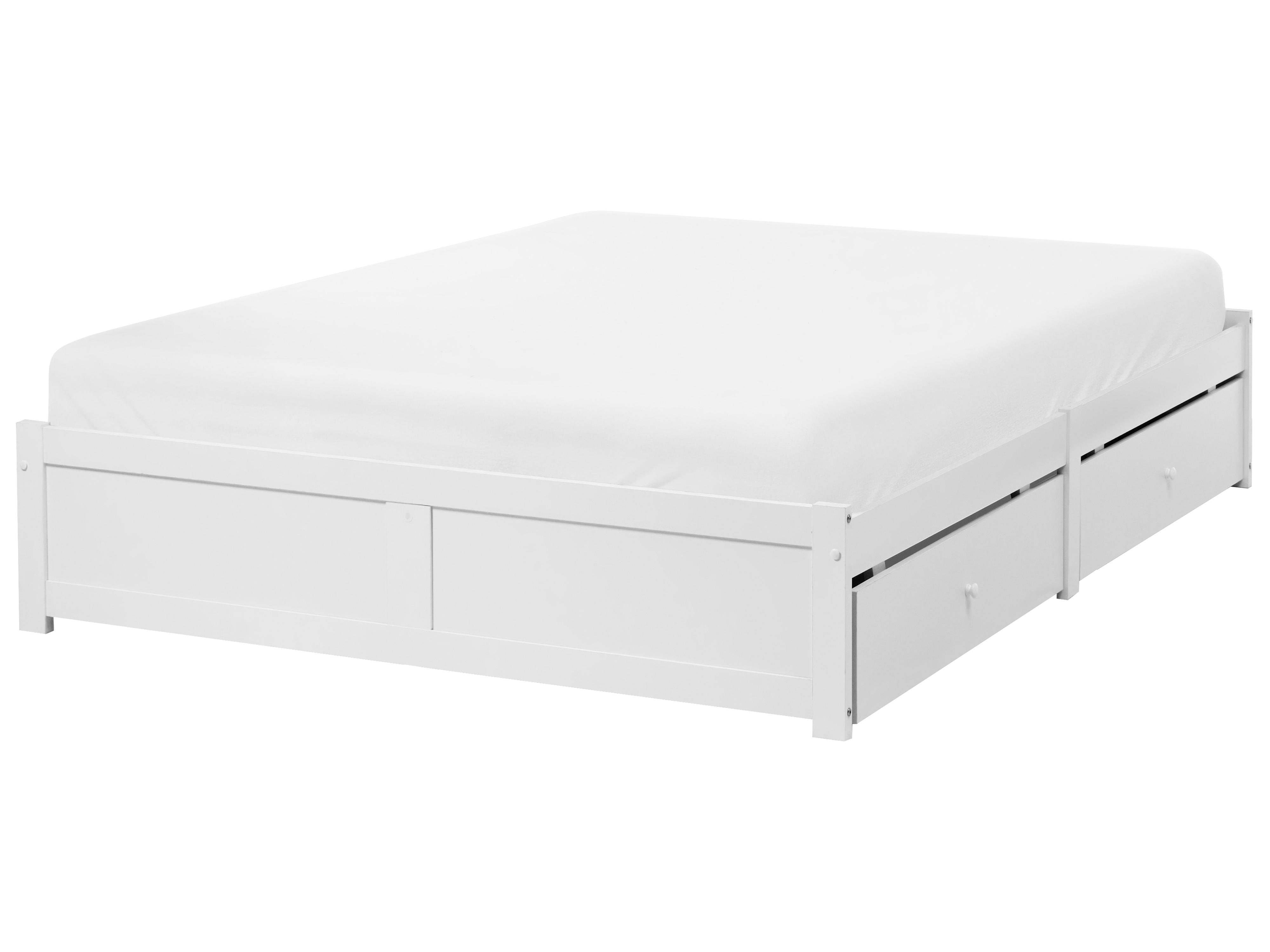 Bett mit Schubladen ohne Kopfteil BRUX Weiß 140 x 200 cm_1028771