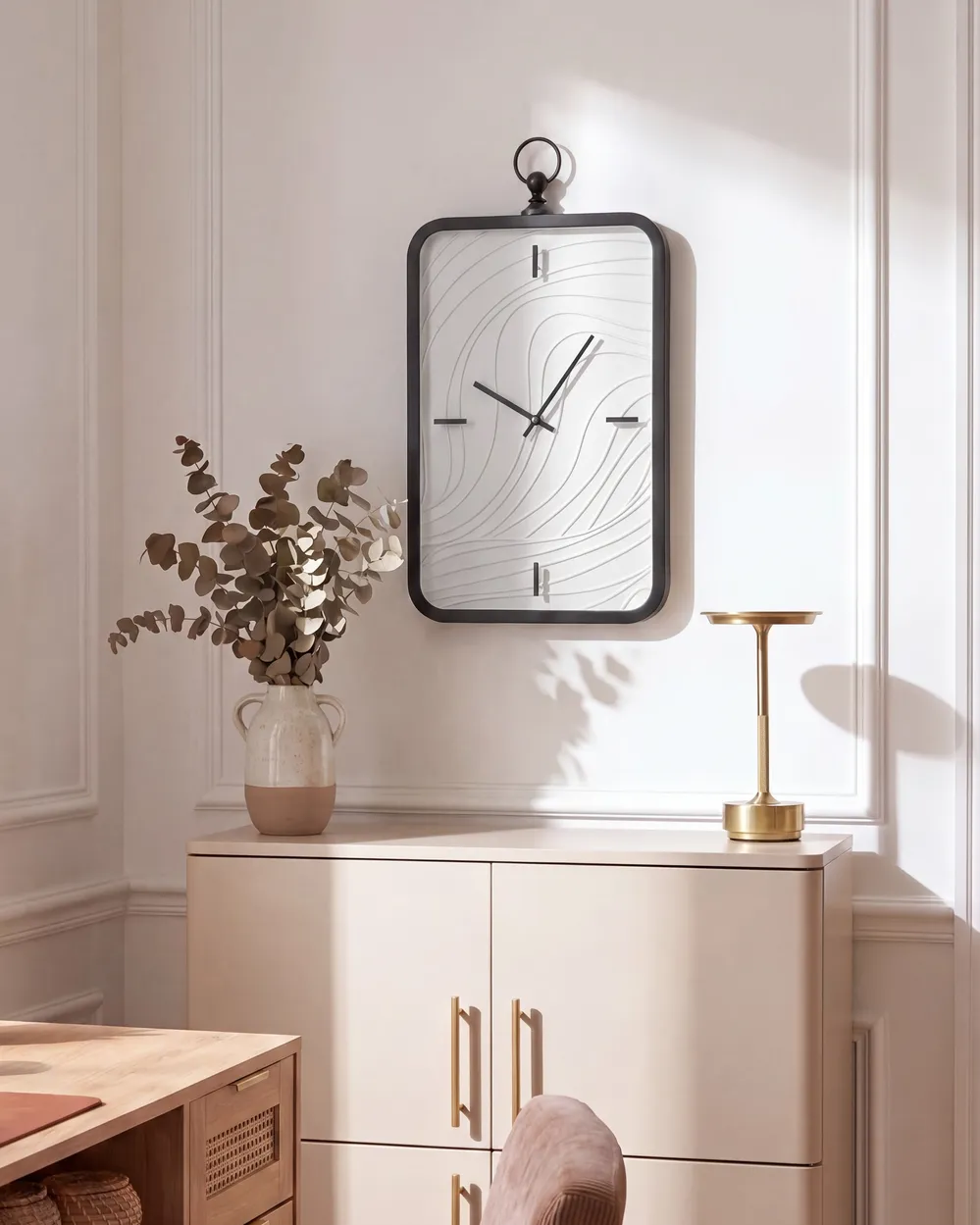 Horloge murale MOLIENS 32 cm Blanc/noir