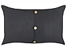Set of 2 Decorative Cushions BANORI 30 x 50 cm Linen Black Solid