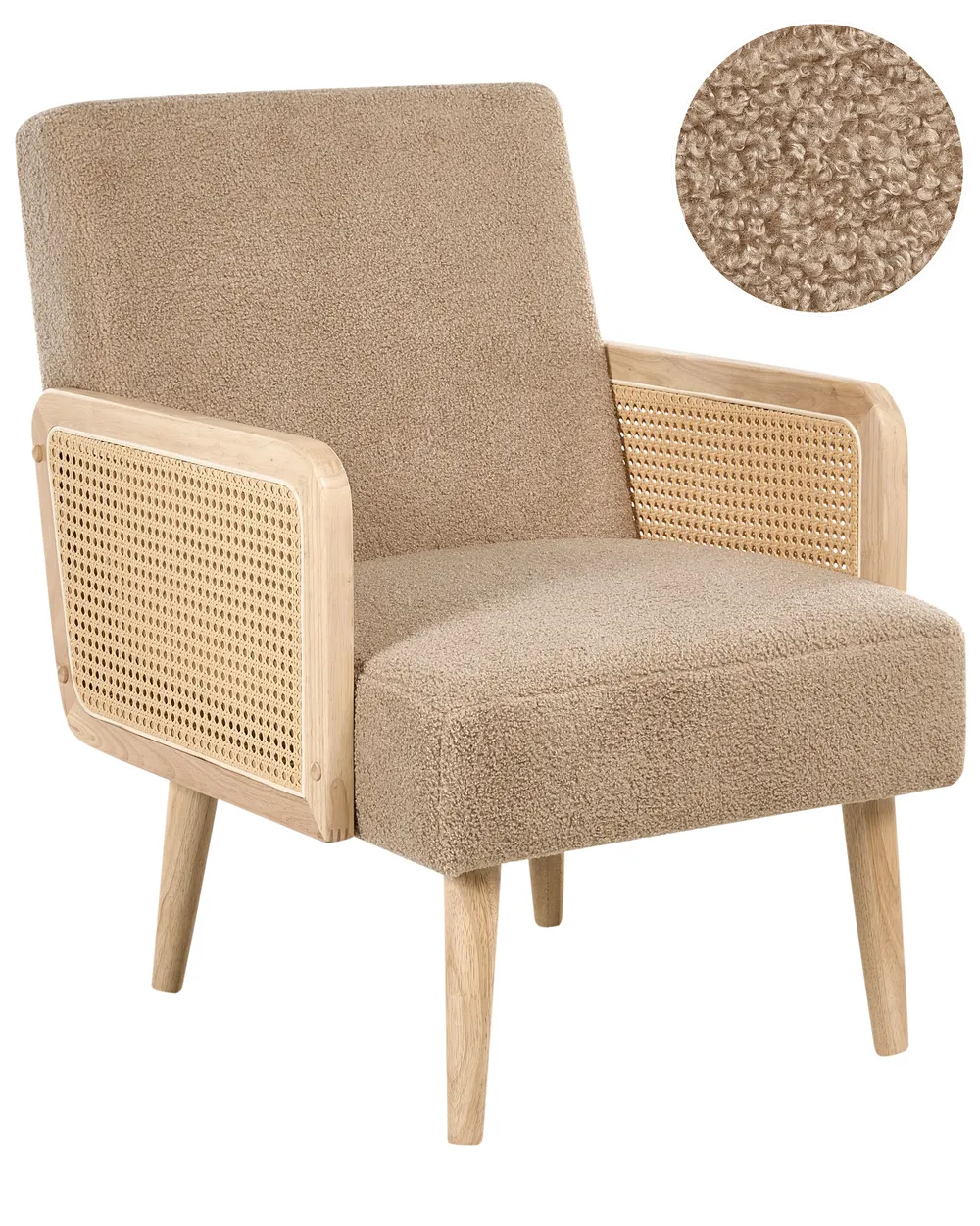 Fotel HOJBY Boucle Piaskowy