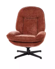 Poltrona giratória AREMARK Chenille Castanho dourado_1163732