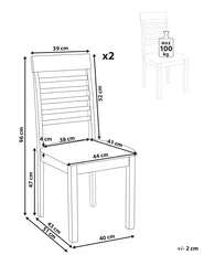 Set di 2 sedie da pranzo ORTLEY Legno Marrone scuro/Tortora_926605