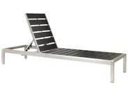 Sun Lounger NARDO Reclining Metal Black/ Silver_862925
