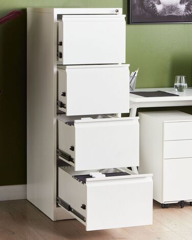 4 Drawer Metal Storage Cabinet White BARITE