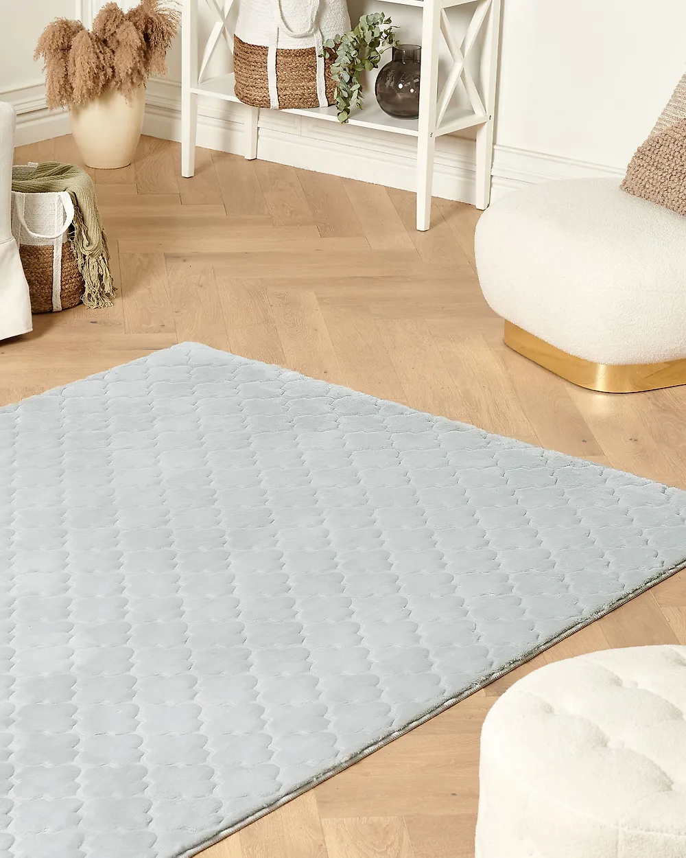 Tapis en fausse fourrure GHARO Gris clair 160 x 230 cm_1182947