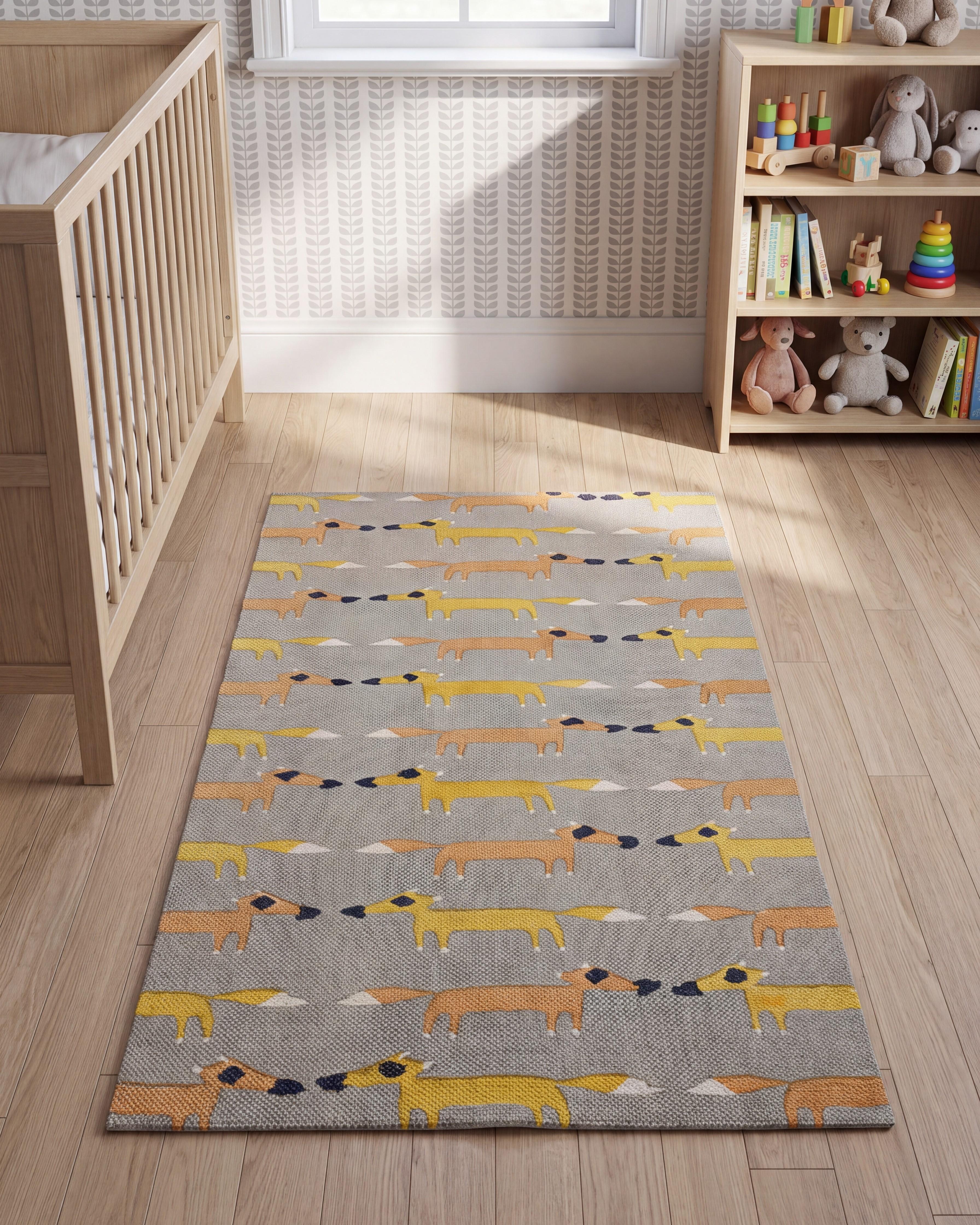 Tappeto per bambini BANKGO Grigio 80 x 150 cm Cotone