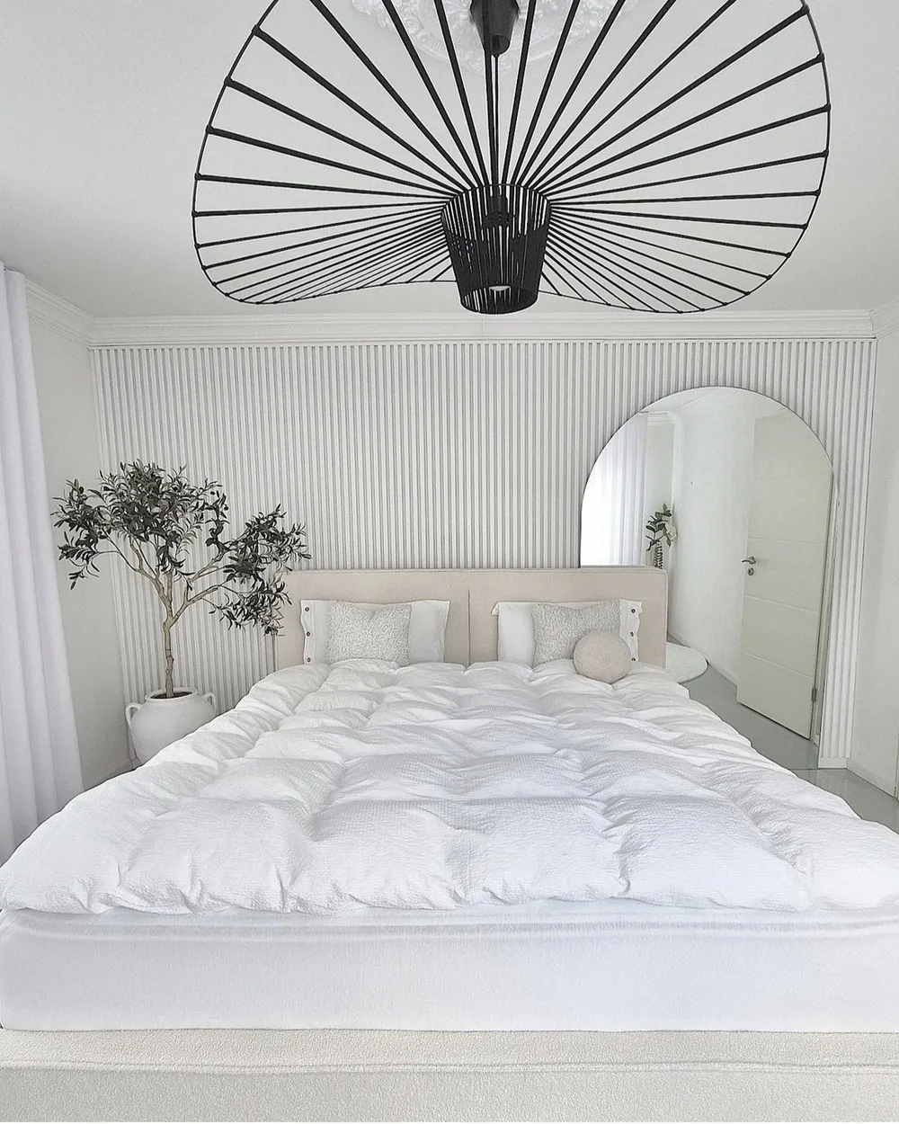 Letto contenitore MOISSAC Bouclé Bianco sporco 160 x 200 cm_941285