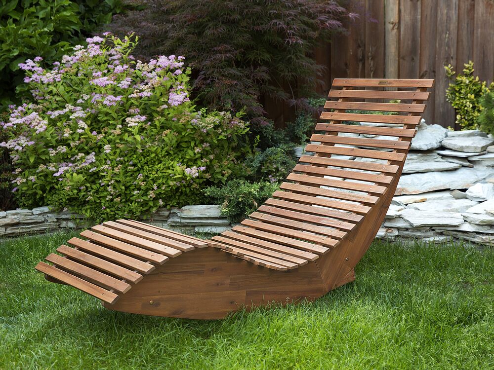 Wooden Garden Sun Lounger BRESCIA Beliani.cz