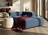 Left-Hand Chaise Longue ARDAL Corduroy Dark Blue