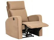 Electric Recliner Living Room Set 3 Seater VERDAL Velvet Light Brown_1081401