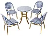Conjunto de comedor exterior 4 plazas RIFREDDO Ratán sintético Azul