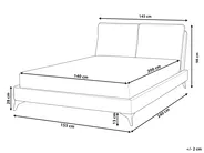 Bett mit Lattenrost Chenillegewebe MELLE 140 x 200 cm Hellbeige_745634