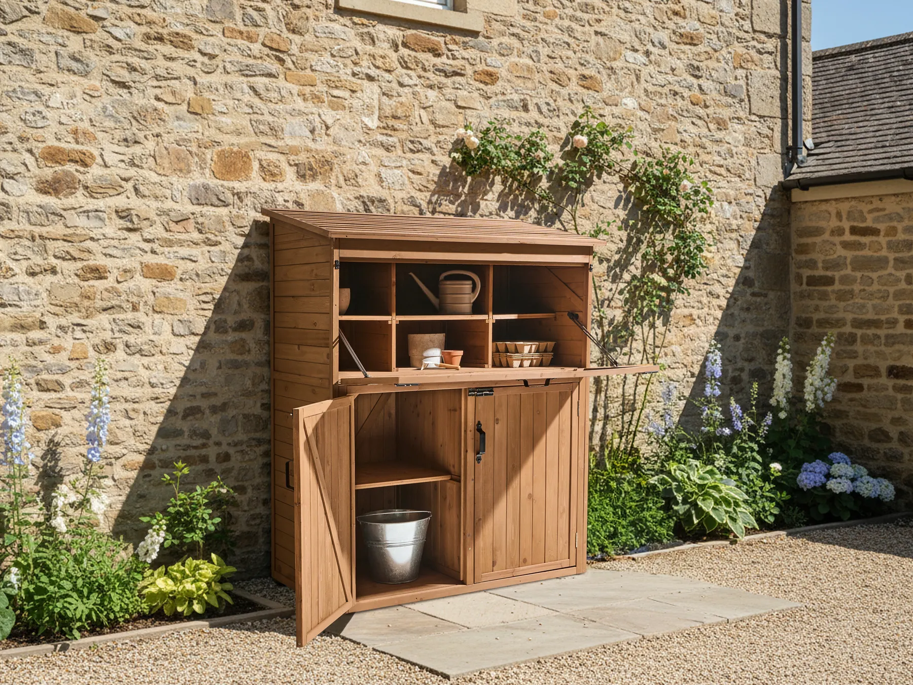 Tool Shed TOFFIA 127 cm 66 cm Fir Wood Brown_1015099