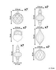 Conjunto de 42 bolas de Navidad ICELIGHT Vidrio Transparente/Blanco_1191841