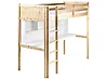High Sleeper Bed with Desk Pine Wood FOUCAMONT 90 x 200 cm (EU Single) Light Brown