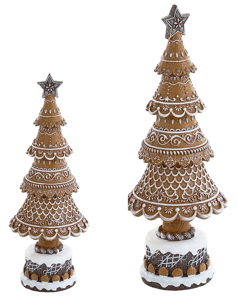 Set of 2 Christmas Decorations KOPPELO 33/42 cm Christmas Tree Brown