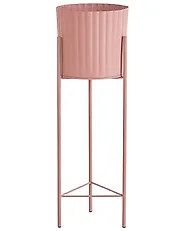 Set of 2 Elevated Plant Pots SAXIFRAGA 18/20 cm Metal Pink_1188111