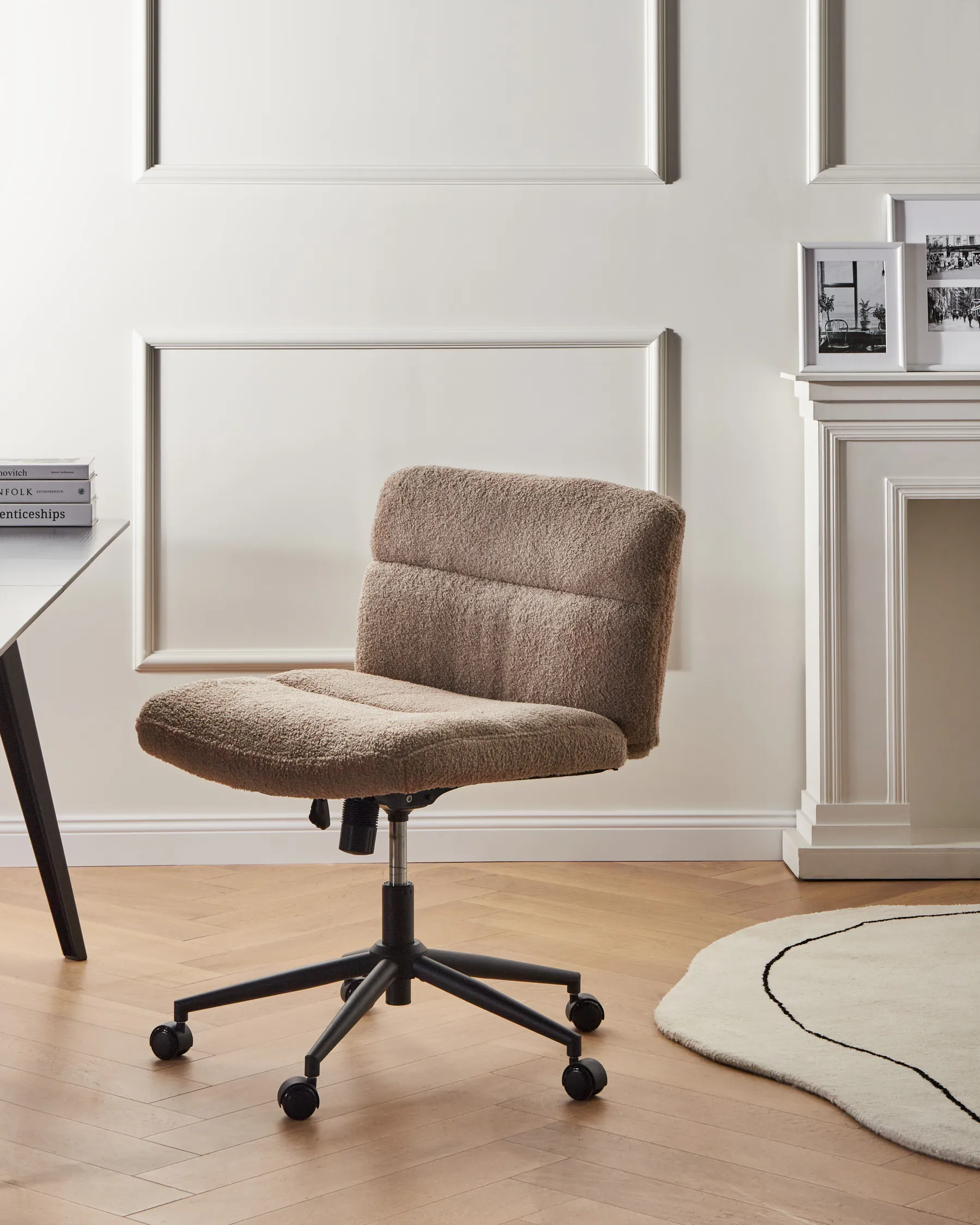 Sedia da scrivania CATLIN Bouclé Beige_1009948