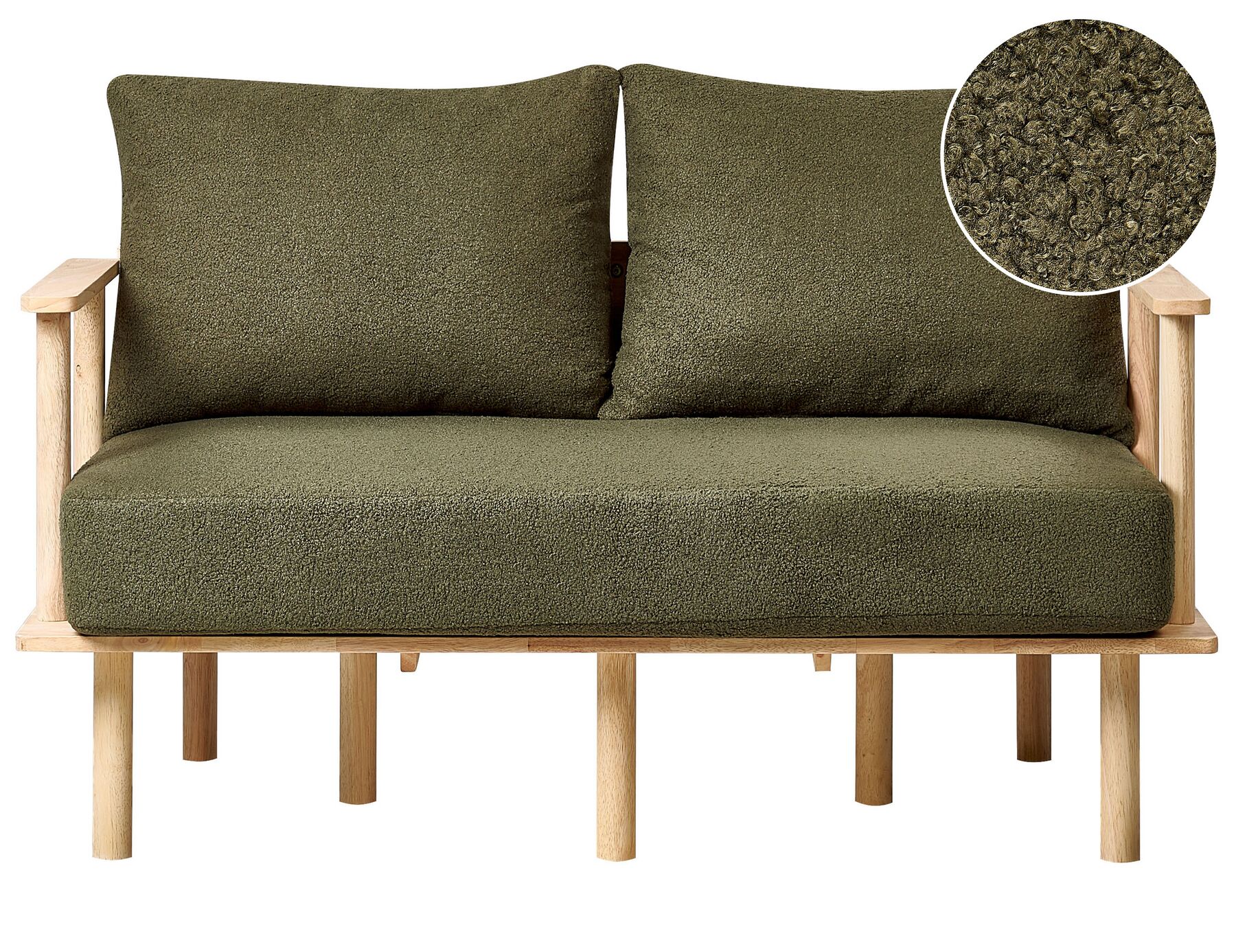 2 personers sofa mørkegrøn bouclé ASKER_932565