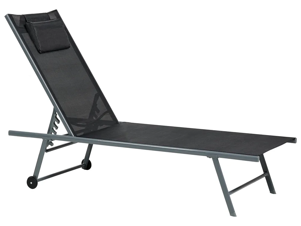 Set di 2 Lettini Prendisole SORONI Metallo Nero_1014186
