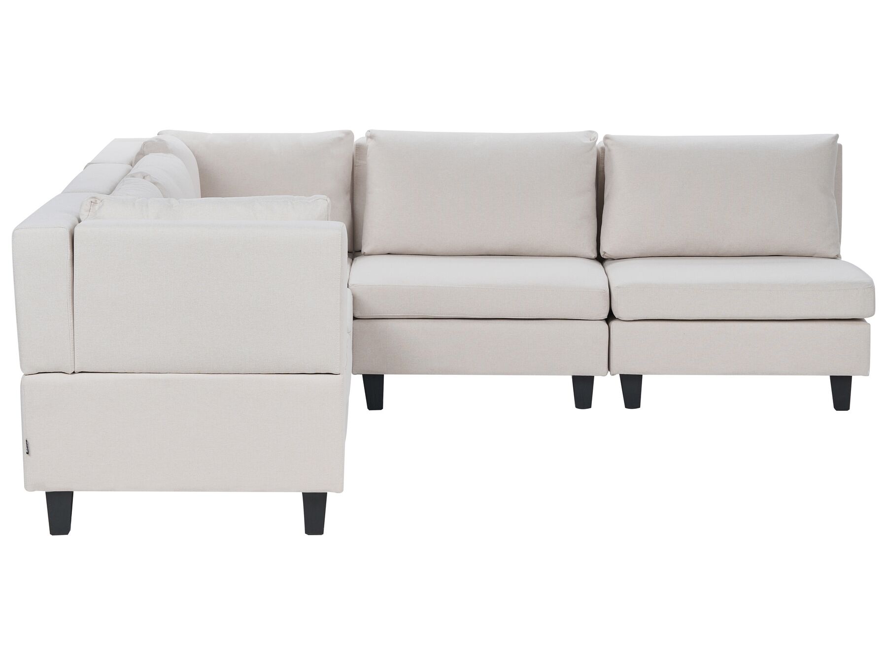 5 Seater Right Hand Modular Fabric Corner Sofa Light Beige UNSTAD_925355