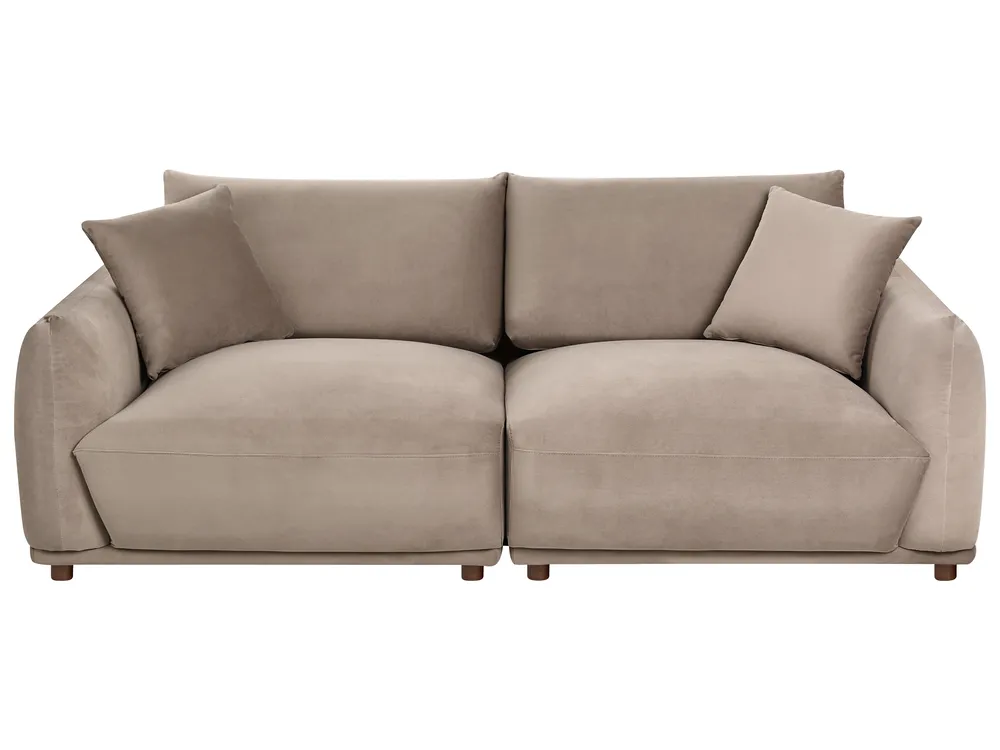 Sofa dla 3 osób JUBEK Welur Beżowoszary