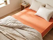 Drap housse JANBU 90 x 200 cm Coton Orange_1179537
