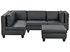Modular Corner Sofa 4 Seater UNSTAD with Ottoman Faux Leather Black Right Hand