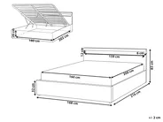 Ottoman Bed with LED ARMELLE Fabric Beige 160 x 200 cm (EU King Size)_994514