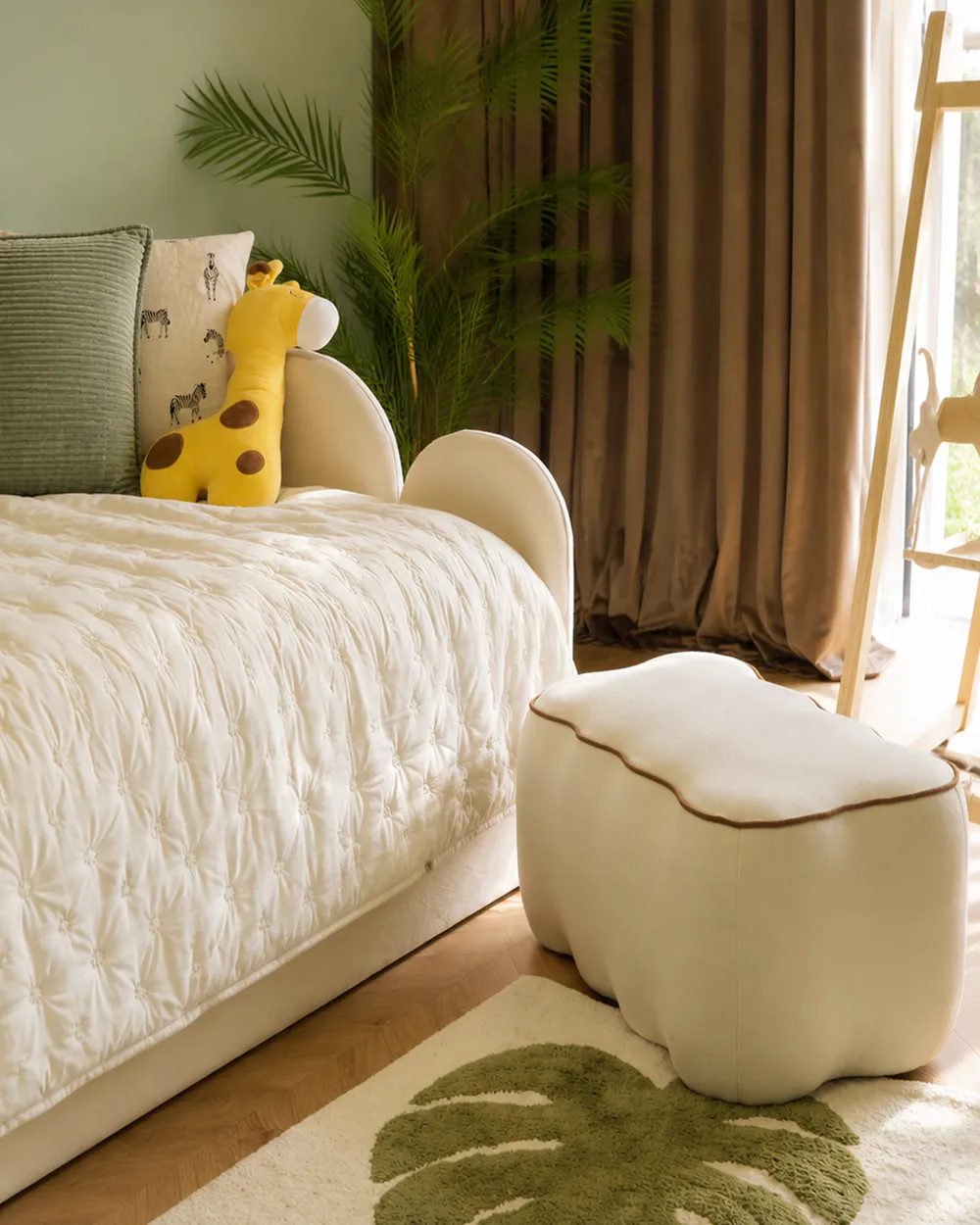 Upholstered Bench JUNO Fabric Beige_1167923