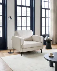 Living Room Set 7 Seater LOUSTO Fabric Light Beige_1046222