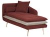 Left Hand Fabric Chaise Lounge Red GONESSE_927610