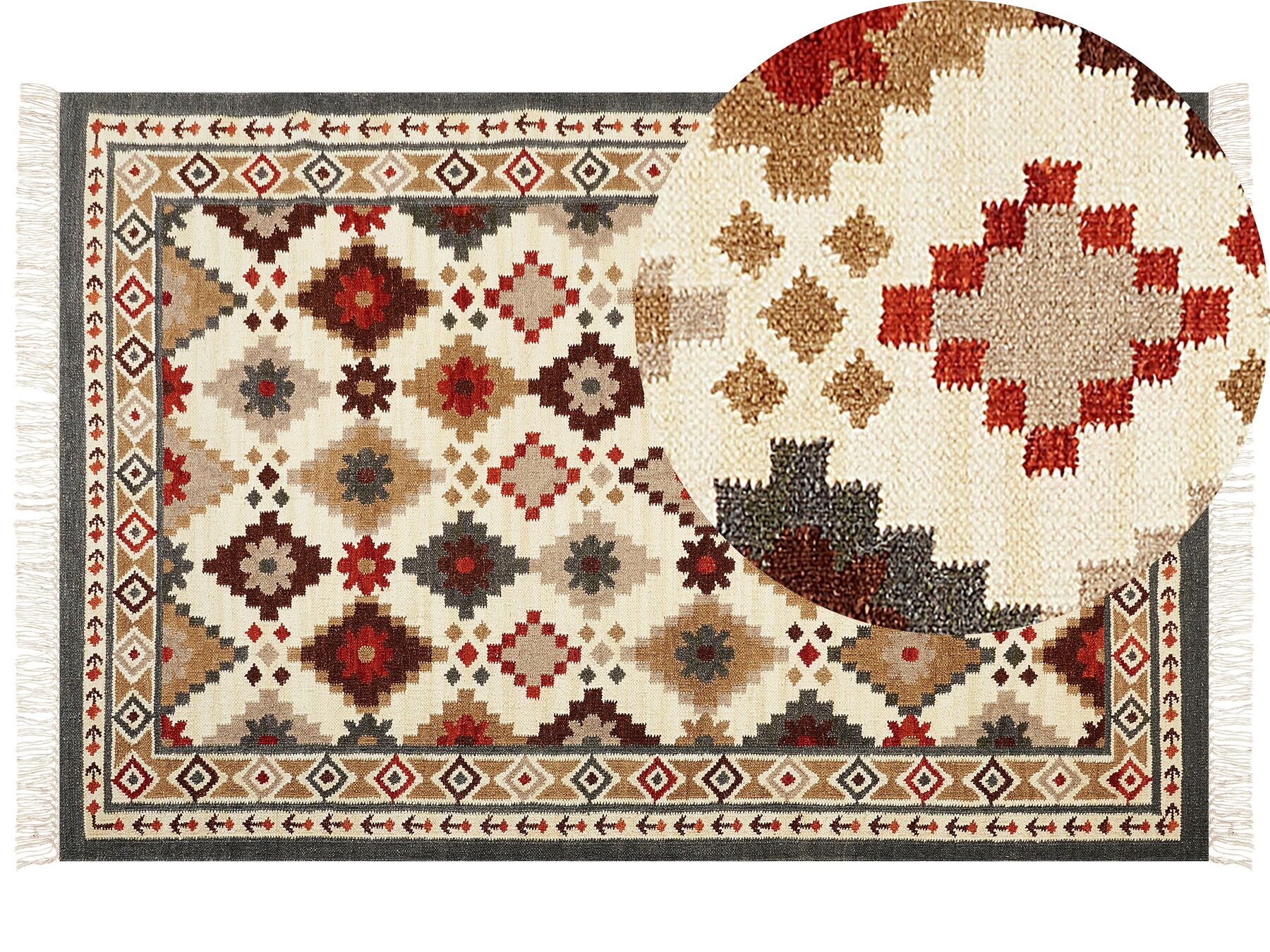 Vlněný kelimový koberec 200 x 300 cm vícebarevný GHUKASAVAN_859072