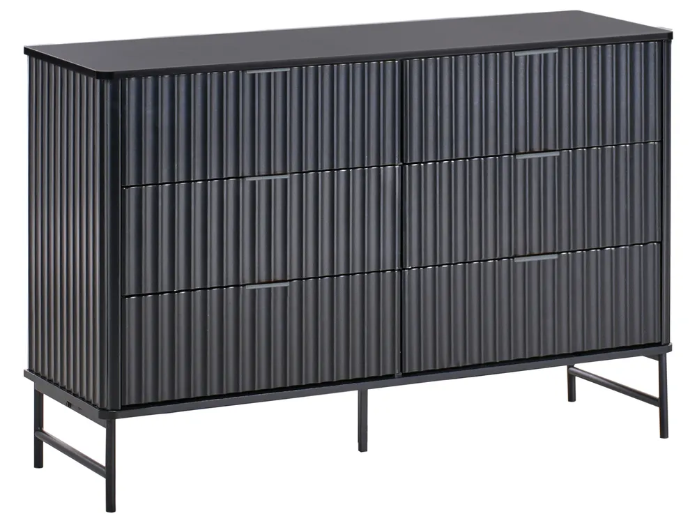 Komoda 6 szuflad GLASTONBURY Czarny