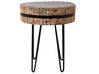 Teak Side Table Light Wood and Black TAKU_678542