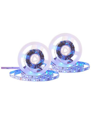 Set of 2 LED Strips Lights 16 Colours and White 5 m