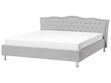 Čalúnená posteľ super king size 180x200cm sivá METZ