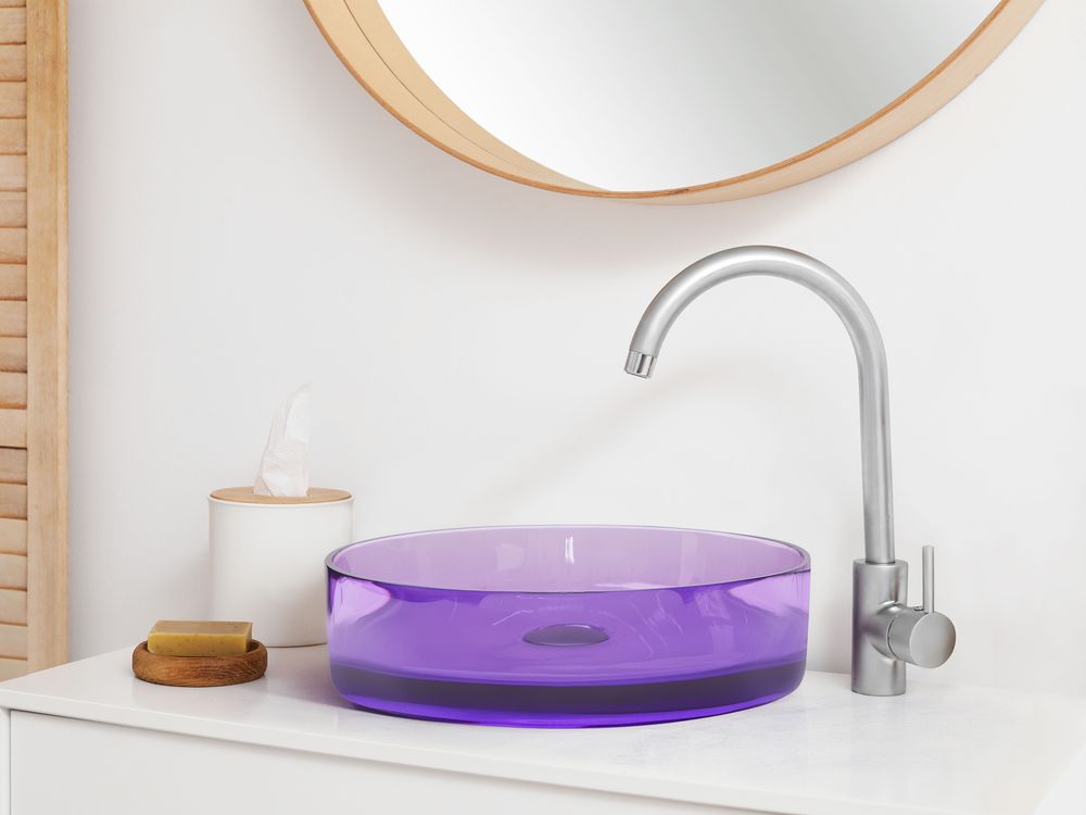 Countertop Basin TOLOSA ⌀ 360 mm Solid Surface Purple
