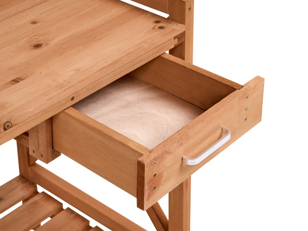 Potting Bench SPERLINGA 115 cm 116 cm Fir Wood Light Brown_1094907