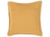 Lot de 2 coussins en tissu jaune gaufrés 45 x 45 cm KAVALAM_768838