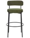 Lot de 2 chaises de bar en tissu bouclé vert foncé ALLISON_913892