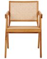 Dřevěná židle s ratanovým výpletem světlé dřevo WESTBROOK_872196