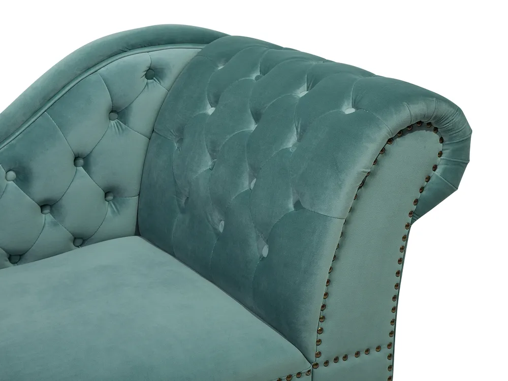 Right-Hand Chaise Longue NIMES Velvet Mint Green_712564