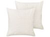 Set of 2 Embossed Cushions White SURMI_917744