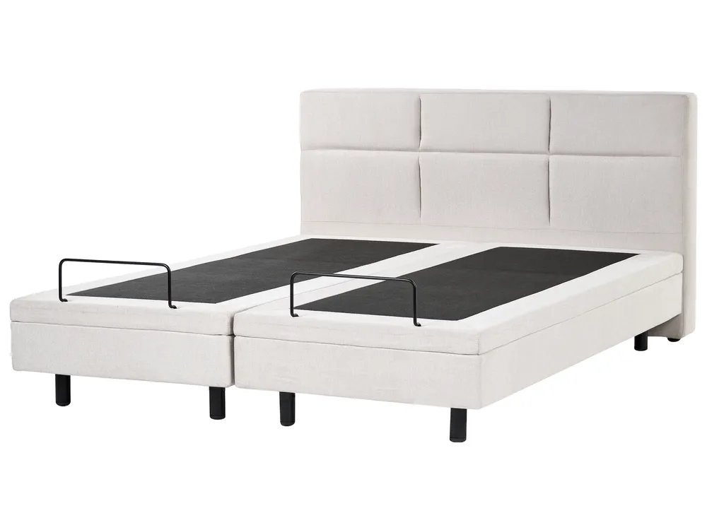 Adjustable Bed Fabric VICEROY 180 x 200 cm (EU Super King) Light Beige_1044526
